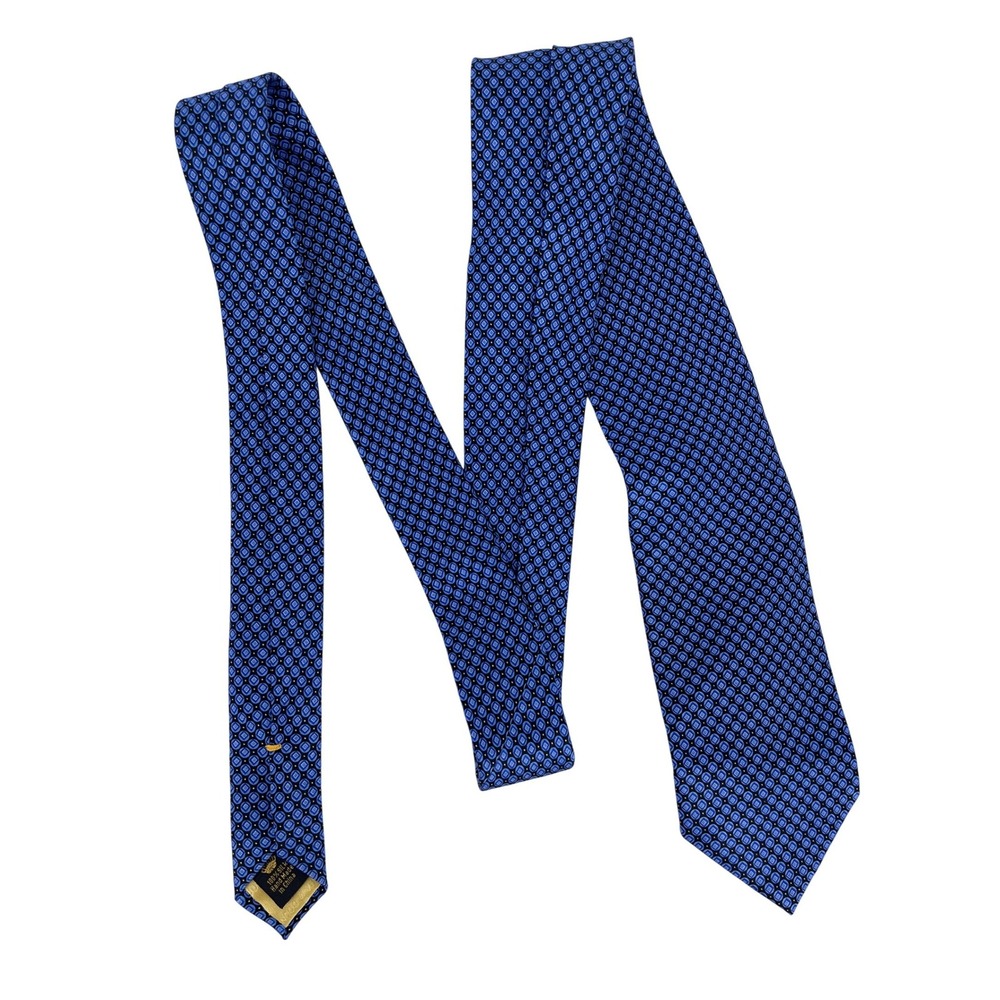 Countess Mara NWT Necktie‎ Mens Blue Silk Geometric Medallion Tie 58 x 3.25